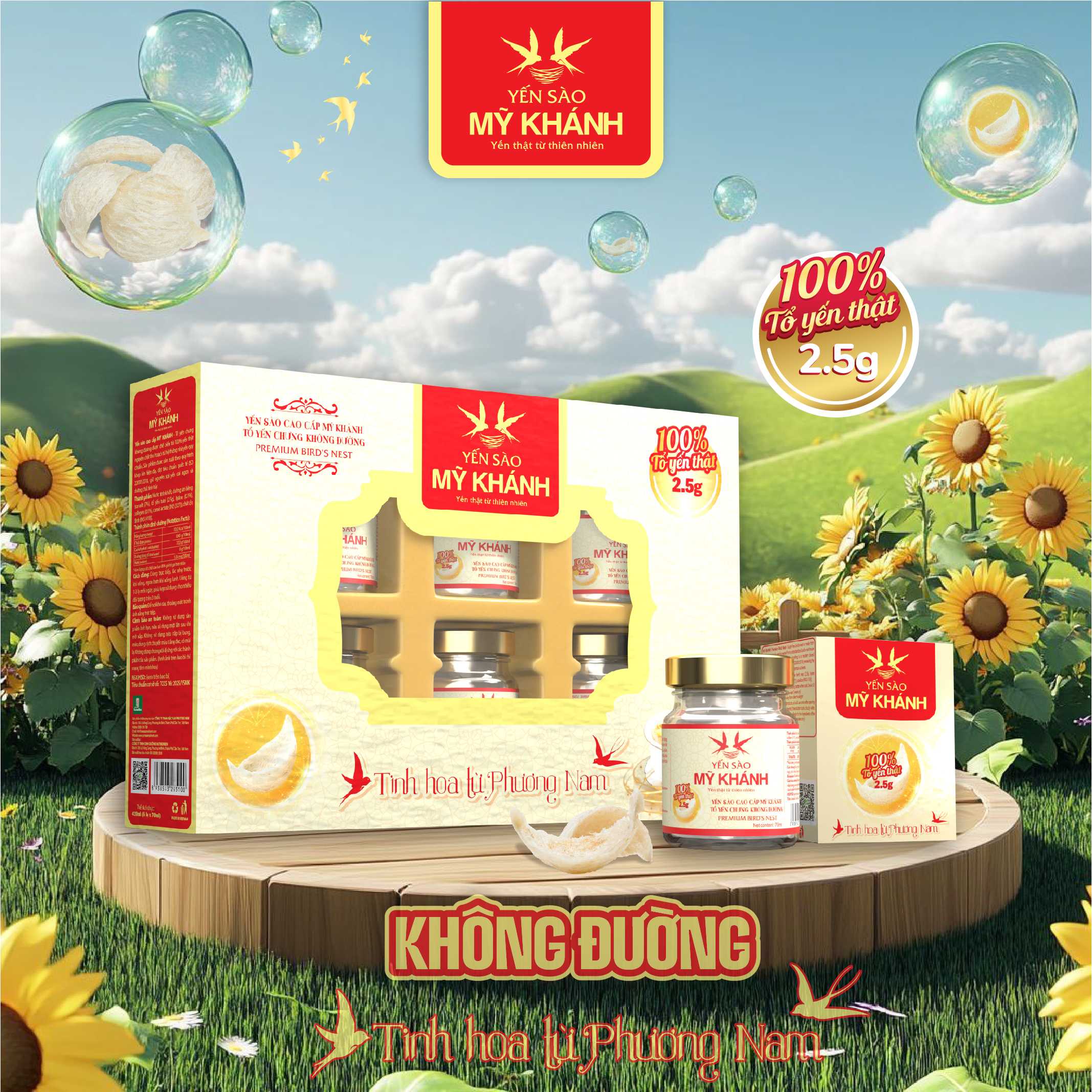 Yến sào Mỹ Khánh không đường – lựa chọn dinh dưỡng phù hợp cho người yêu thích vị thanh nhẹ tự nhiên.